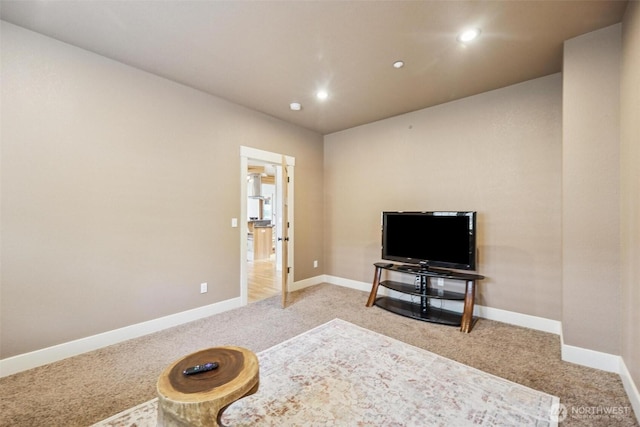1005 Cavalero Rd, Camano Island, WA 98282 - living room with baseboards, carpet flooring, and recessed lighting