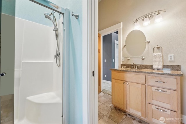 1005 Cavalero Rd, Camano Island, WA 98282 - full bathroom featuring a stall shower and vanity
