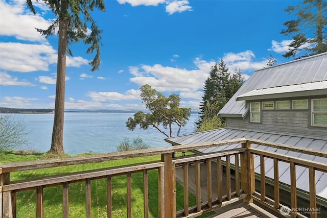 1005 Cavalero Rd, Camano Island, WA 98282 - deck featuring a water view