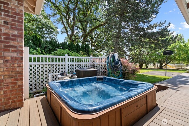 7117 NE 176th Ave, Vancouver, WA 98682 - wooden terrace with an outdoor hot tub