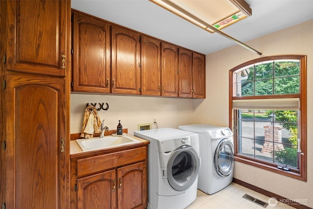 7117 NE 176th Ave, Vancouver, WA 98682 - laundry area with cabinet space and separate washer and dryer