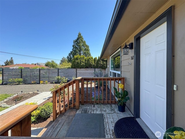 wooden terrace with fence