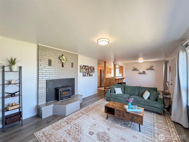 living room with wood finished floors
