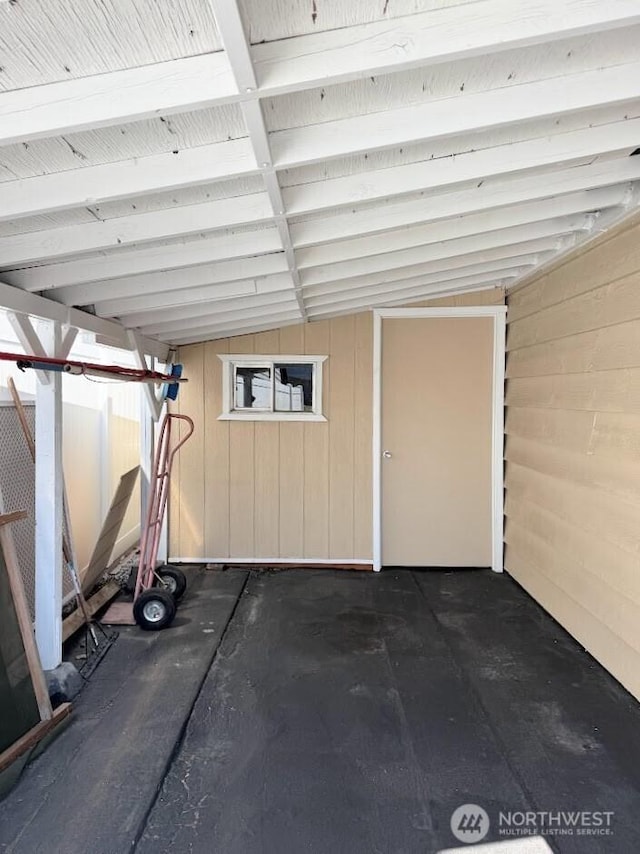 view of garage