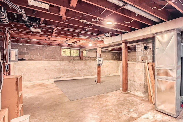 below grade area featuring electric panel