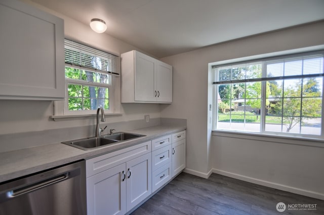 819 Decatur St SW, Olympia, WA 98502 - kitchen with a sink, stainless steel dishwasher, light countertops, and a healthy amount of sunlight