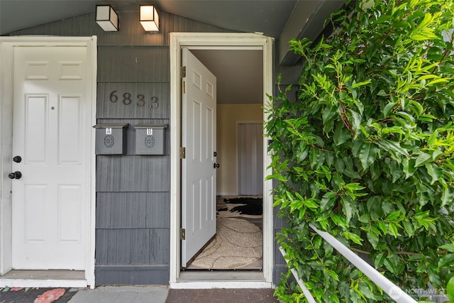 view of exterior entry