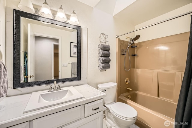 1851 58th St NE, Tacoma, WA 98422 - bathroom featuring toilet, vanity, and  shower combination