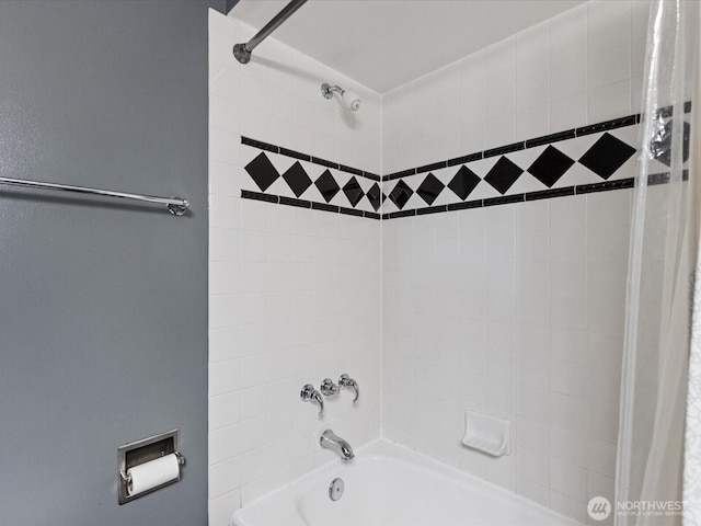 full bathroom with shower / bath combo