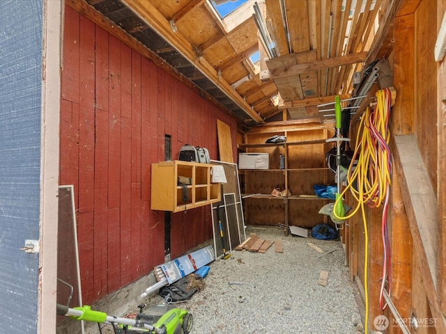 storage featuring a skylight