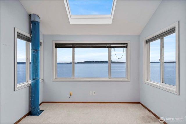 3312 SW 172nd St, Burien, WA 98166 - spare room with a water view, carpet floors, healthy amount of natural light, and vaulted ceiling