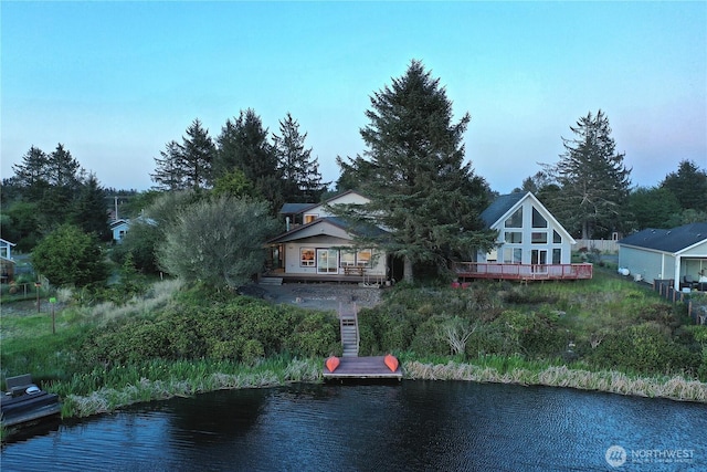 water view with a dock