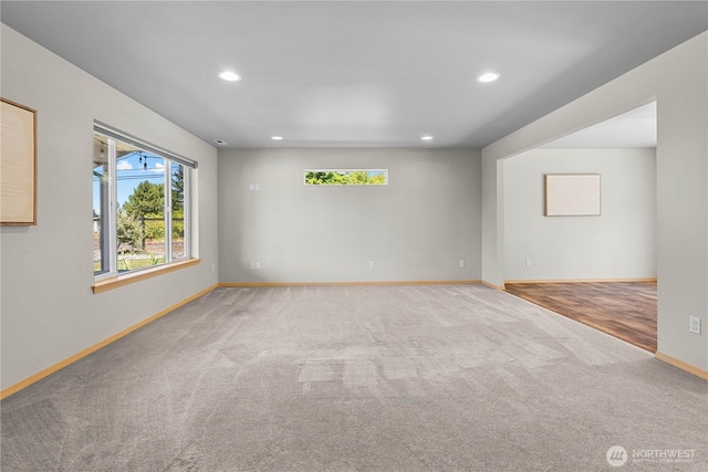 3612 64th St E, Tacoma, WA 98443 - carpeted empty room featuring baseboards and recessed lighting