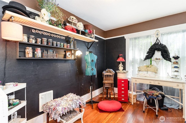 game room featuring hardwood / wood-style floors
