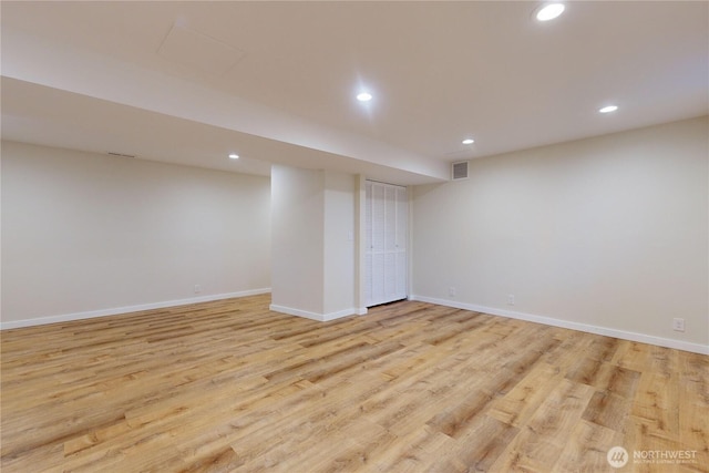 2022 Scarpelli Dr, Walla Walla, WA 99362 - finished below grade area featuring recessed lighting, baseboards, and light wood finished floors