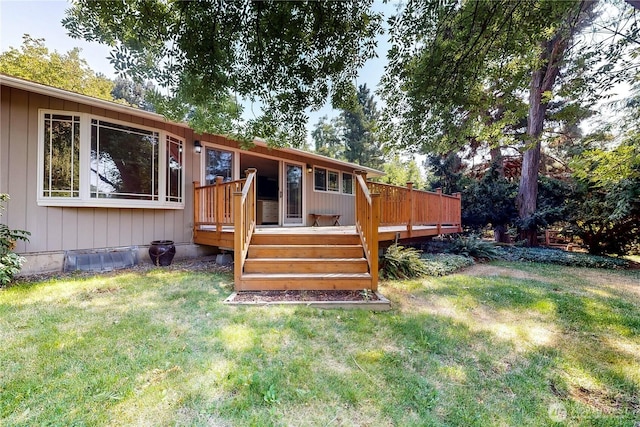 2022 Scarpelli Dr, Walla Walla, WA 99362 - back of property featuring a lawn and a deck