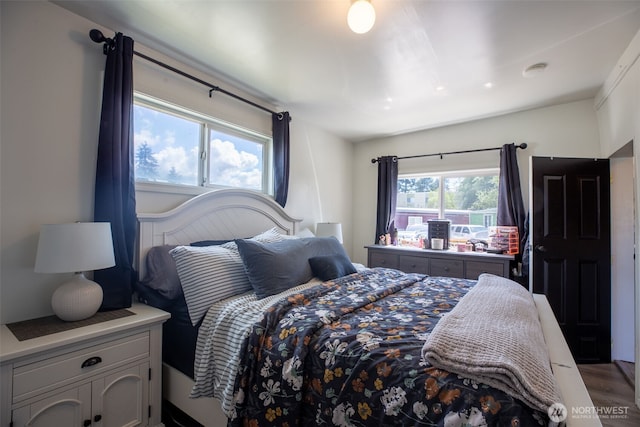 bedroom featuring wood finished floors