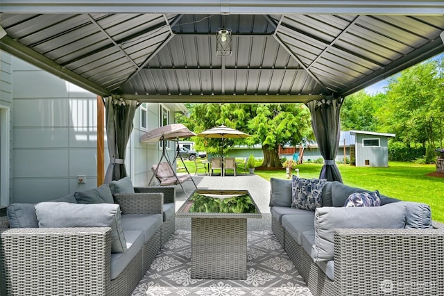 5010 NW Dr, Bellingham, WA 98226 - view of patio with a gazebo and an outdoor hangout area