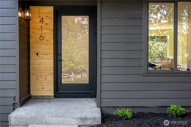 view of doorway to property