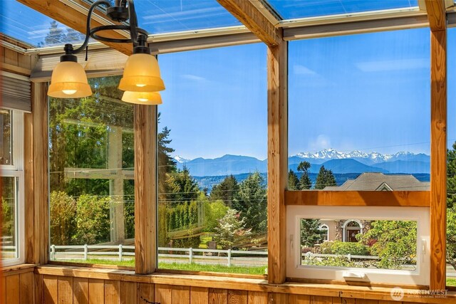 25443 Pioneer Way NW, Poulsbo, WA 98370 - unfurnished sunroom with a mountain view