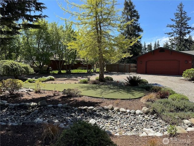 70 Cedar Hill Ln, Sequim, WA 98382 - view of yard with fence and a detached garage