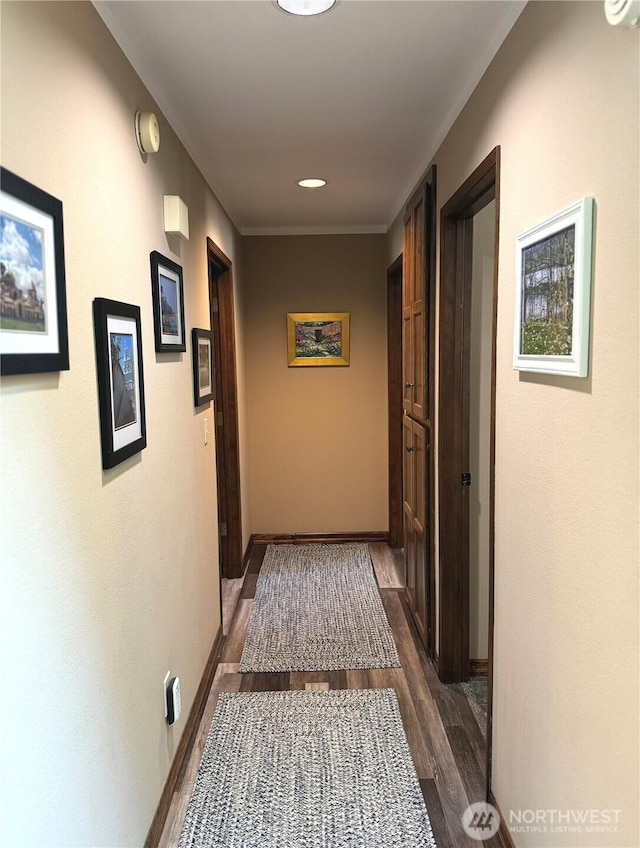 70 Cedar Hill Ln, Sequim, WA 98382 - hallway with dark wood finished floors and baseboards