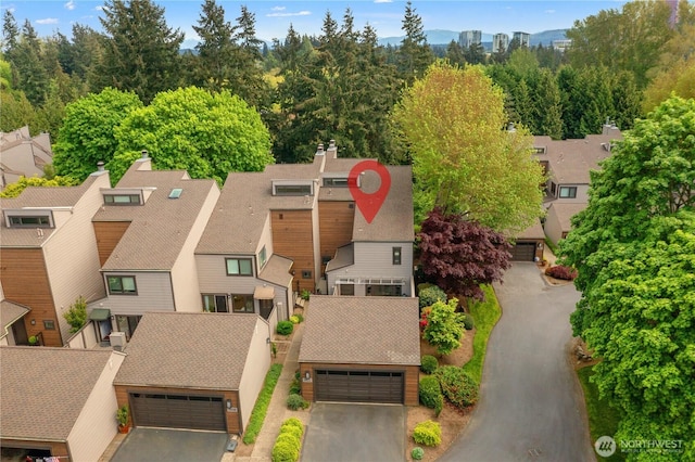 drone / aerial view featuring a residential view