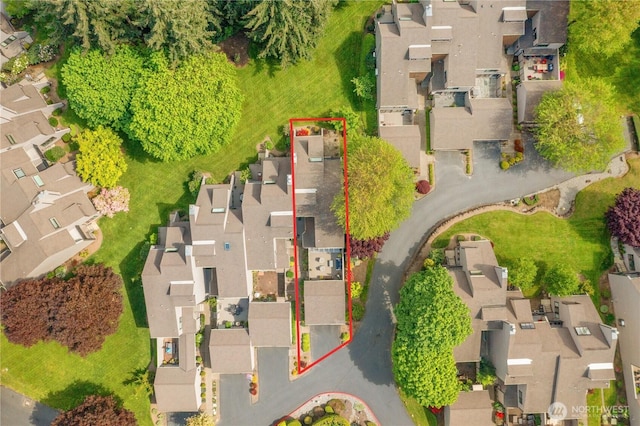 drone / aerial view with a residential view