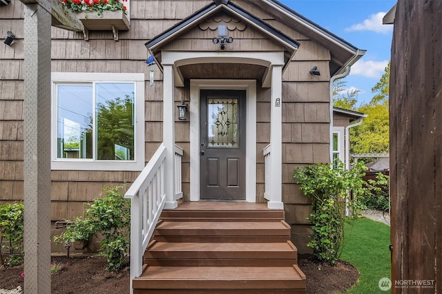 view of exterior entry