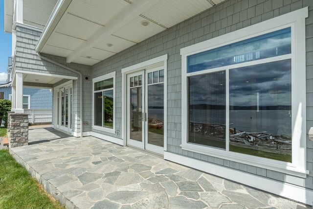 view of patio / terrace featuring french doors