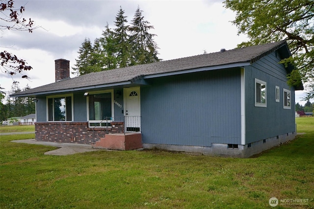 20005 Carper Rd SW, Rochester, WA 98579 - view of front of property featuring a chimney, crawl space, a front yard, and covered porch