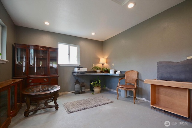 20005 Carper Rd SW, Rochester, WA 98579 - living area with concrete floors, recessed lighting, and baseboards