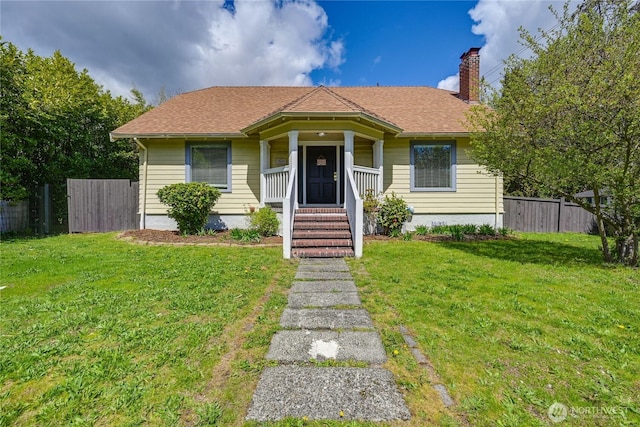 1934 NE Northgate Way, Seattle, WA 98125 - bungalow featuring a chimney, a porch, and roof with shingles