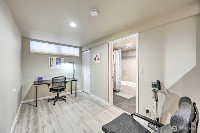 1934 NE Northgate Way, Seattle, WA 98125 - office area with wood finished floors, recessed lighting, and baseboards