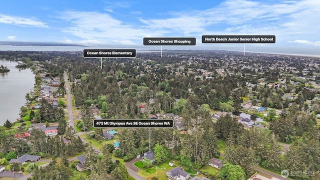 473 Mt Olympus Ave SE, Ocean Shores, WA 98569 - aerial view of property's location with a nearby body of water
