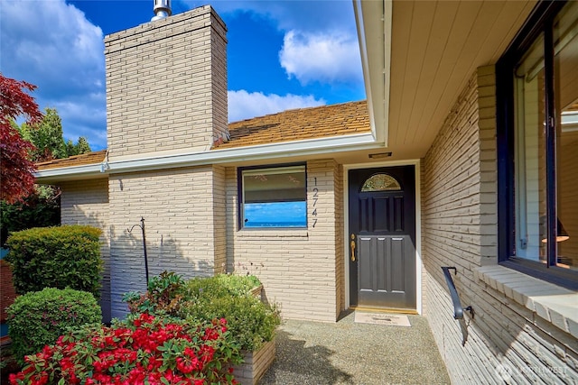 12747 9th Ave NW, Seattle, WA 98177 - entrance to property featuring a chimney and brick siding