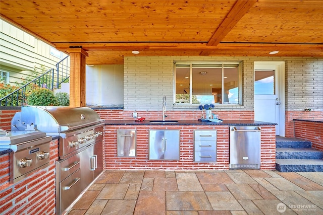 12747 9th Ave NW, Seattle, WA 98177 - view of patio / terrace with a sink, area for grilling, and exterior kitchen