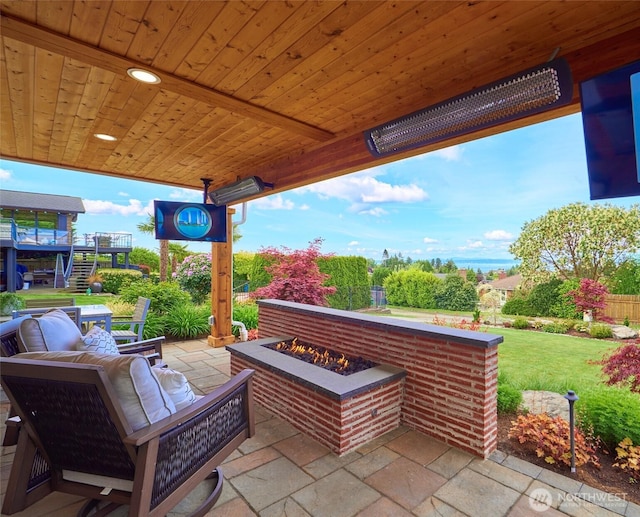 12747 9th Ave NW, Seattle, WA 98177 - view of patio with an outdoor fire pit