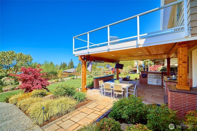 12747 9th Ave NW, Seattle, WA 98177 - view of patio with outdoor dining area, a sink, a grill, and exterior kitchen