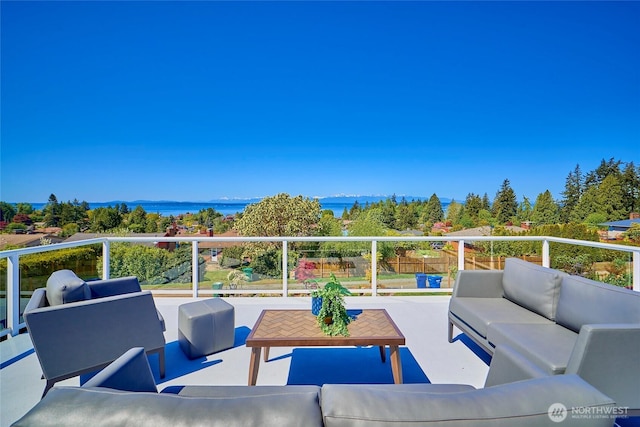 12747 9th Ave NW, Seattle, WA 98177 - view of patio with outdoor lounge area and a balcony