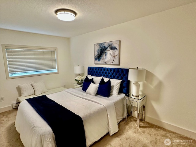 11054 NE 33rd Pl Unit B1, Bellevue, WA 98004 - bedroom featuring light colored carpet, baseboards, and a textured ceiling