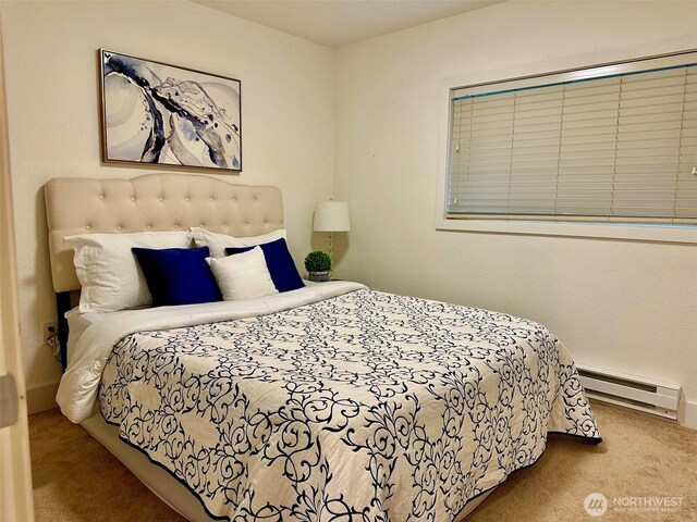 11054 NE 33rd Pl Unit B1, Bellevue, WA 98004 - bedroom with baseboard heating and carpet