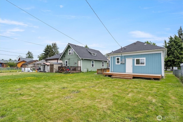 rear view of property with a deck