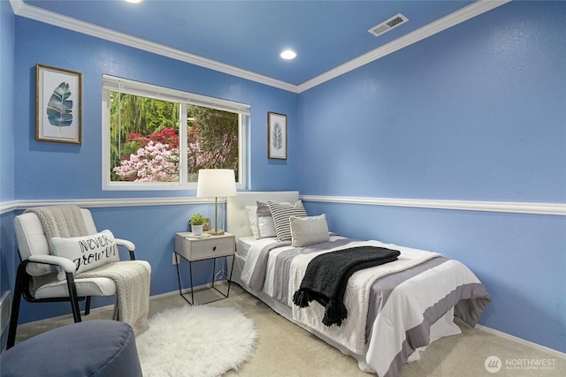 707 Harvest Rd, Bothell, WA 98012 - carpeted bedroom with crown molding, baseboards, and recessed lighting