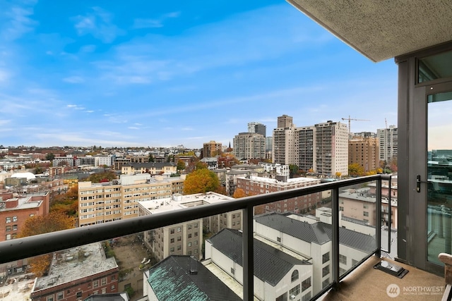 balcony with a view of city