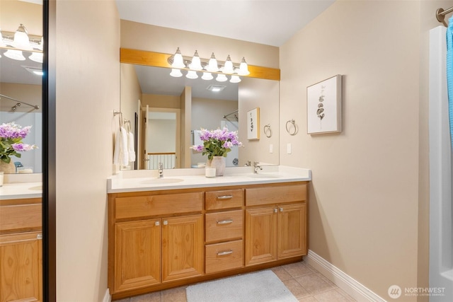 11758 175th Pl NE, Redmond, WA 98052 - full bath featuring double vanity, tile patterned flooring, and baseboards
