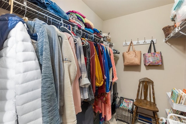 view of walk in closet