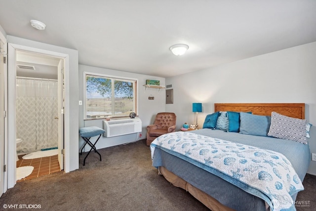 21058 State Highway 17 N, Soap Lake, WA 98851 - bedroom featuring carpet, an AC wall unit, and ensuite bathroom