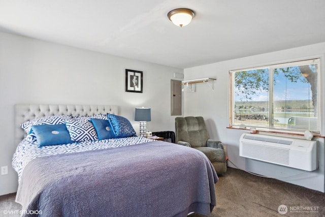 21058 State Highway 17 N, Soap Lake, WA 98851 - carpeted bedroom featuring a wall unit AC and electric panel