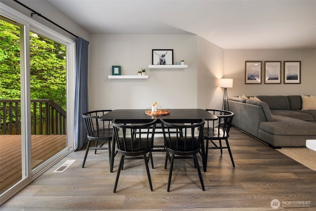 dining room featuring wood finished floors